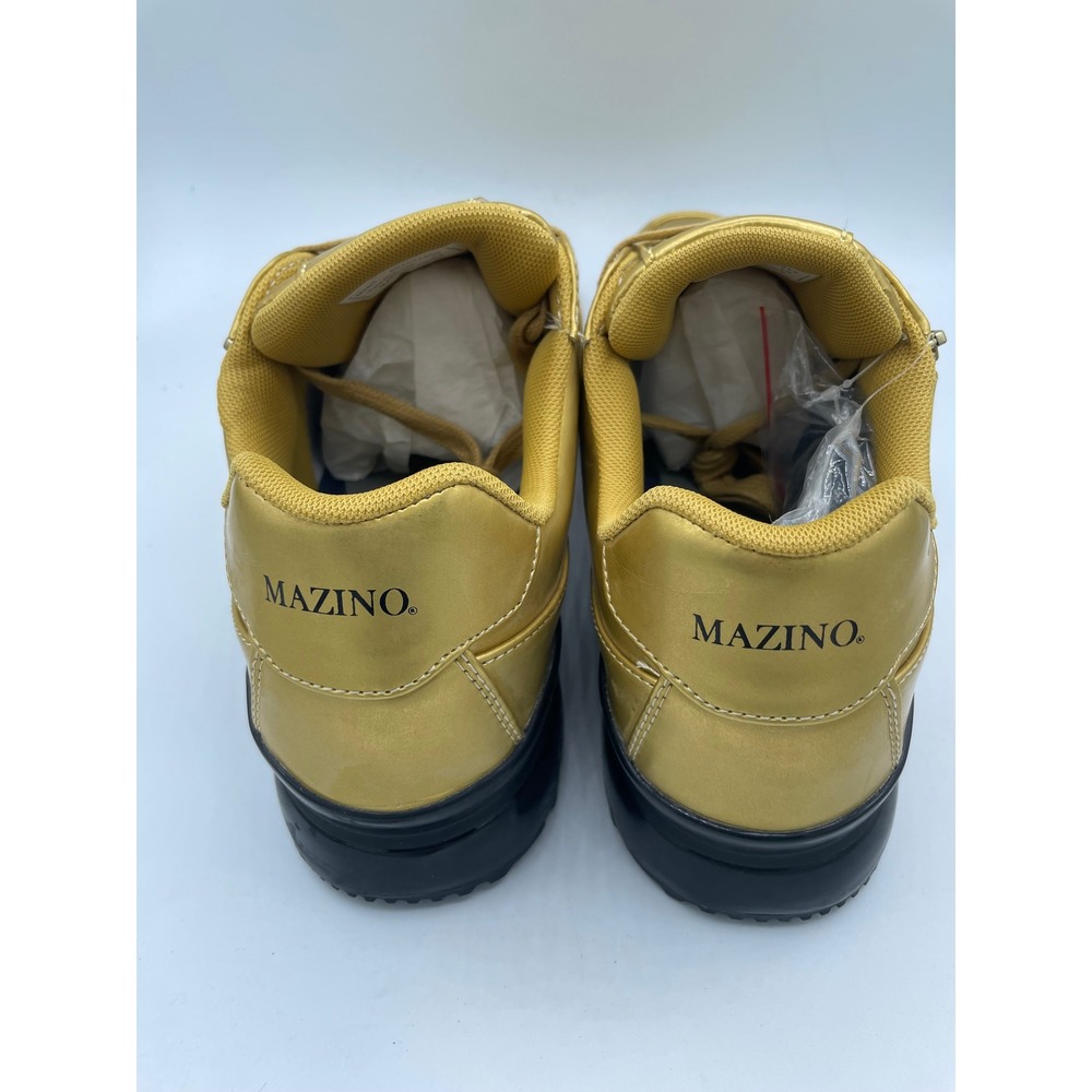 Mazino Selenite Mens Gold Metallic Side Zip Fashion Sneakers Size 12 NEW - Picture 4 of 8